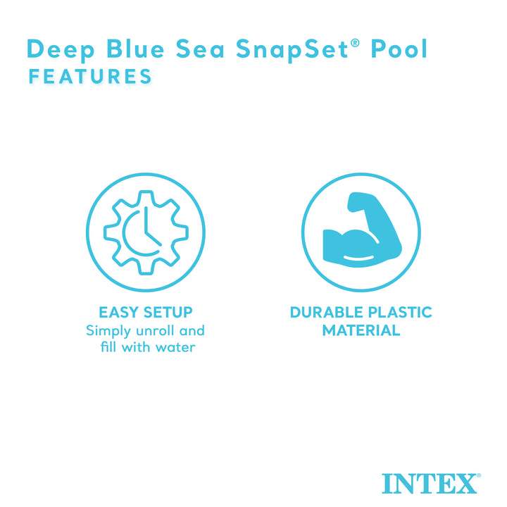 Intex 8ft x 18in SnapSet Kiddie 8 x 8' Instant Swimming Pool, Sea Blue (Used)