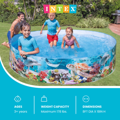Intex Deep Sea Blue 8 x 1.5 Foot Kids Water SnapSet Swimming Pool (Open Box)
