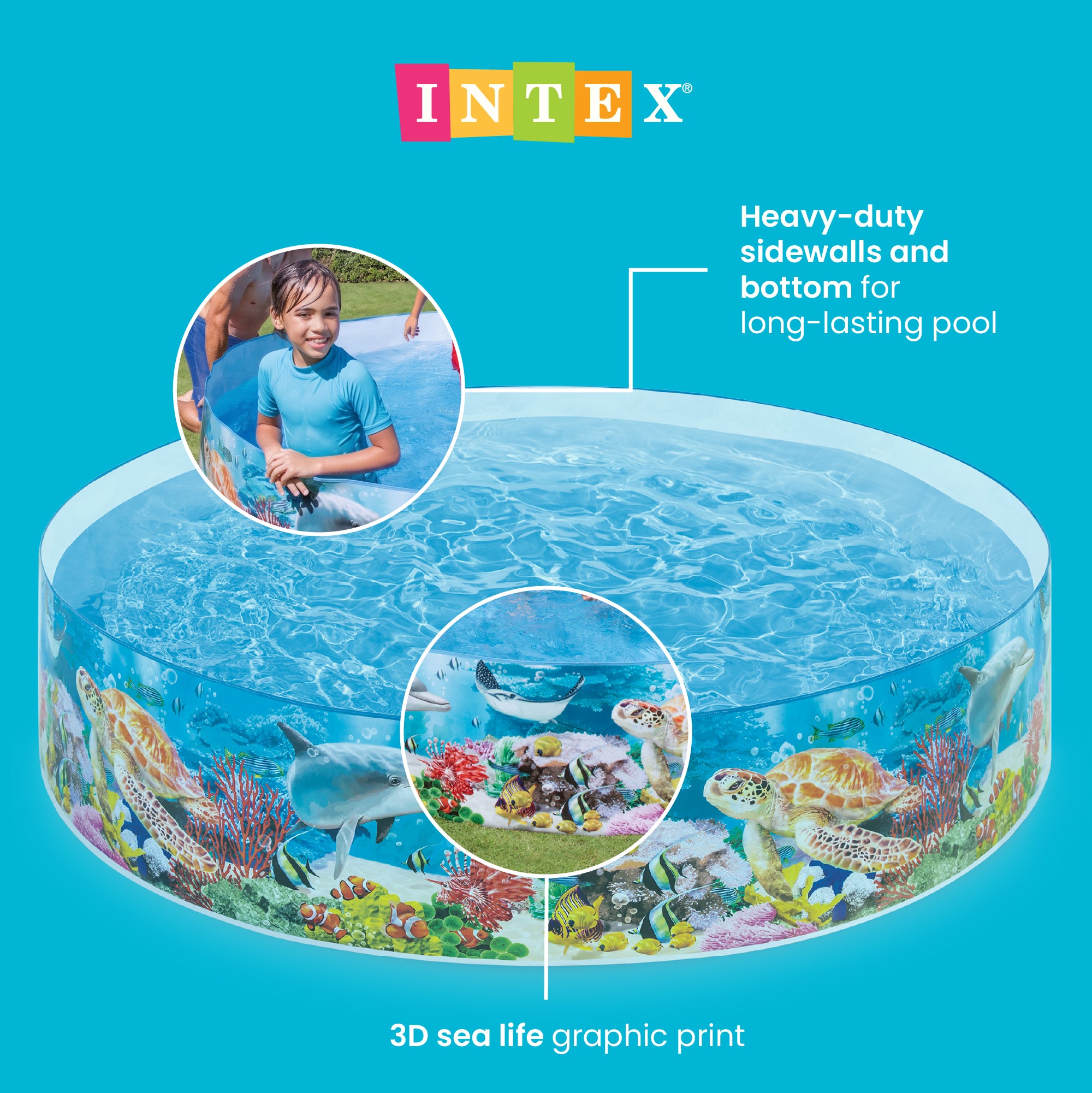 Intex Deep Sea Blue 8 x 1.5 Foot Kids Water SnapSet Swimming Pool (Open Box)
