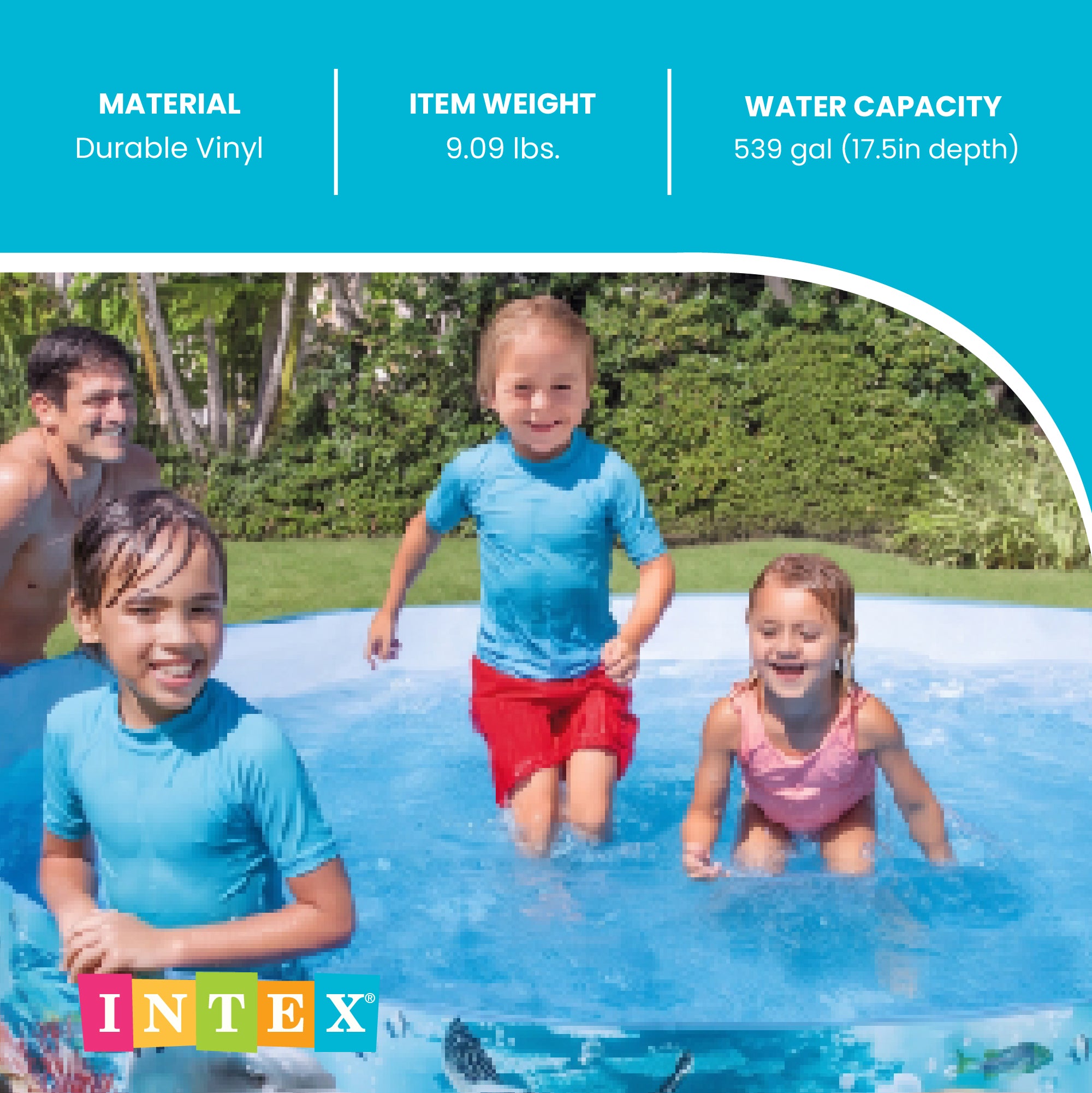 Intex Deep Sea Blue 8 x 1.5 Foot Kids Water SnapSet Swimming Pool (Open Box)