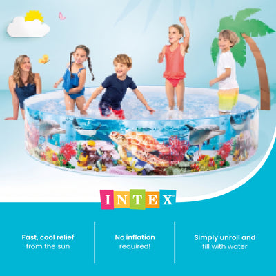 Intex Deep Sea Blue 8 x 1.5 Foot Kids Water SnapSet Swimming Pool (Open Box)