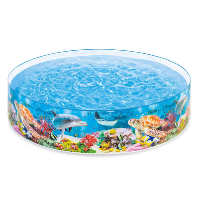 Intex Deep Sea Blue 8 x 1.5 Foot Kids SnapSet Swimming Pool (Open Box) (4 Pack) - VMInnovations