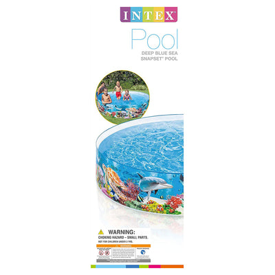 Intex Deep Sea Blue 8ft x 18in SnapSet Instant Above Ground Swimming Kiddie Pool - VMInnovations