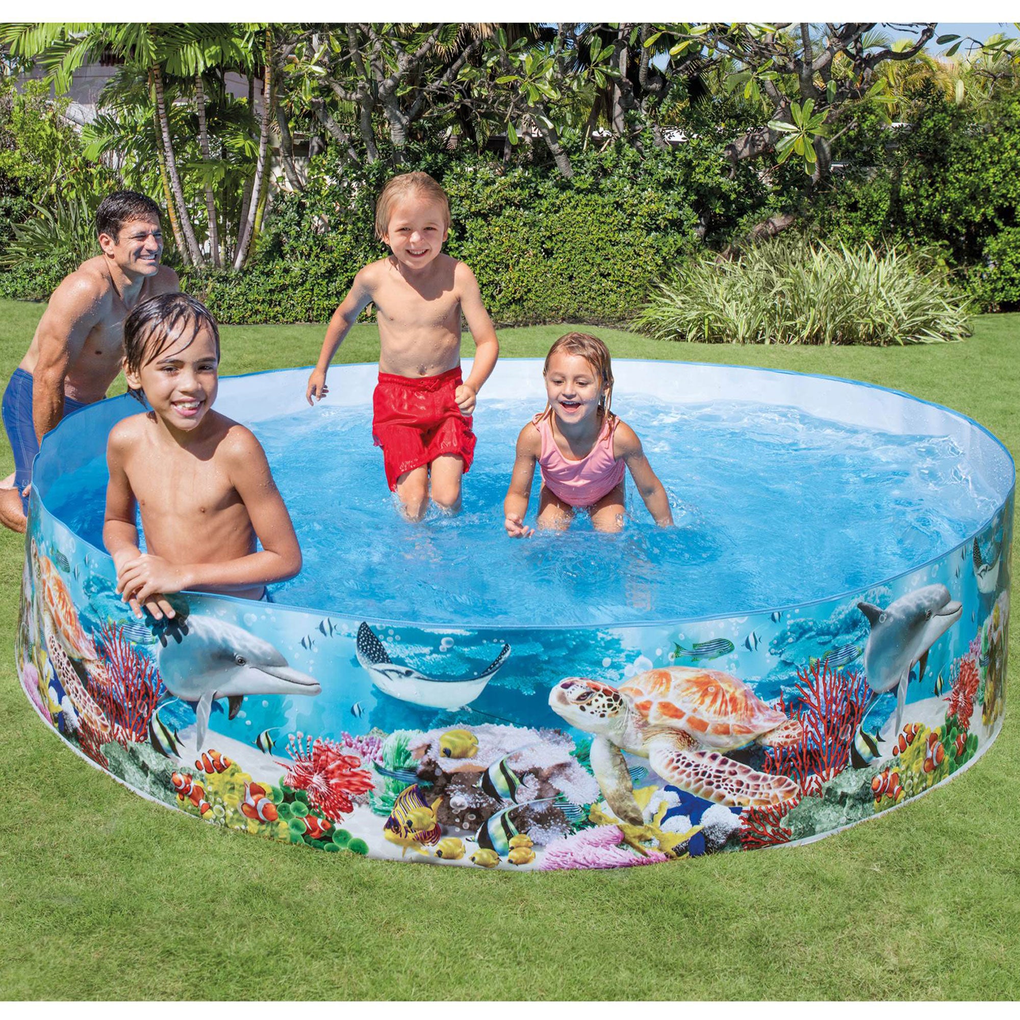Intex Deep Sea Blue 8 x 1.5 Foot Kids SnapSet Swimming Pool (Open Box) (4 Pack)