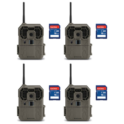 Stealth Cam GXW 12MP 1080p HD iOS & Android Game Camera, 4 Pack + 16GB SD Cards