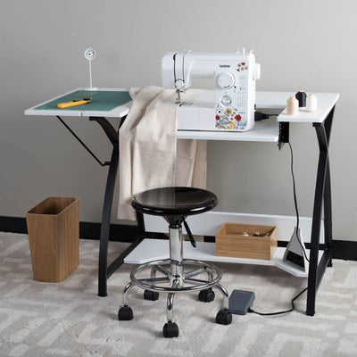 Studio Designs Comet Home Hobby Craft Sewing Machine Table Desk, Black & White