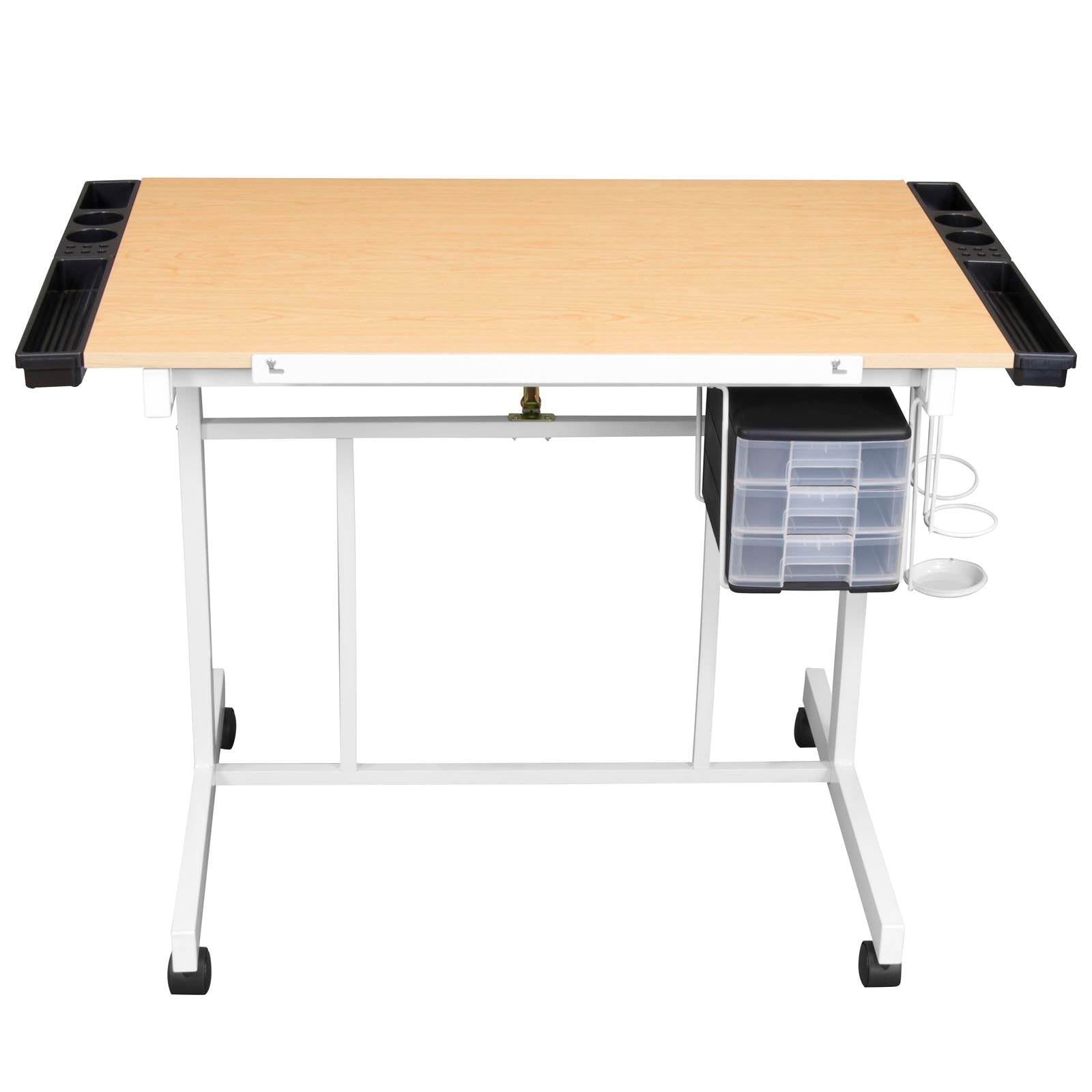 Studio Designs Deluxe Arts and Crafts Drawing and Drafting Table, White & Maple