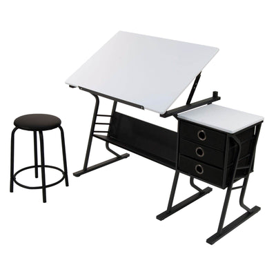 Studio Designs Eclipse Tilting Drawing Arts, and Crafts Desk w/ Stool (Damaged)