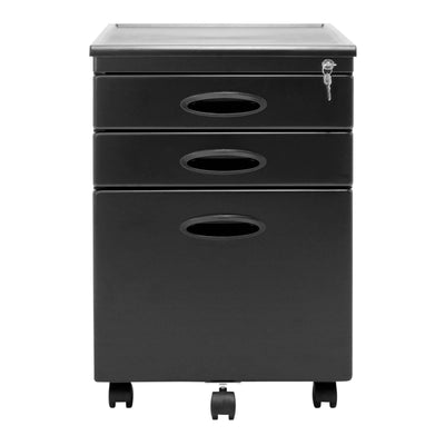 Studio Designs Mobile Home Office 3 Drawer Small File Storage Cabinet, Gray