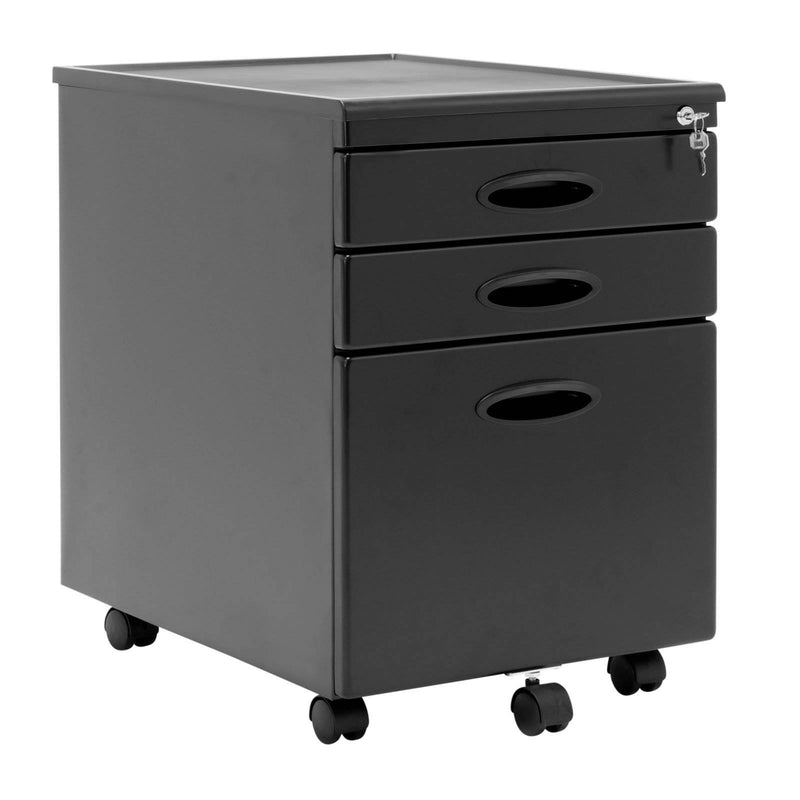 Studio Designs Mobile Home Office 3 Drawer Small File Storage Cabinet, Gray