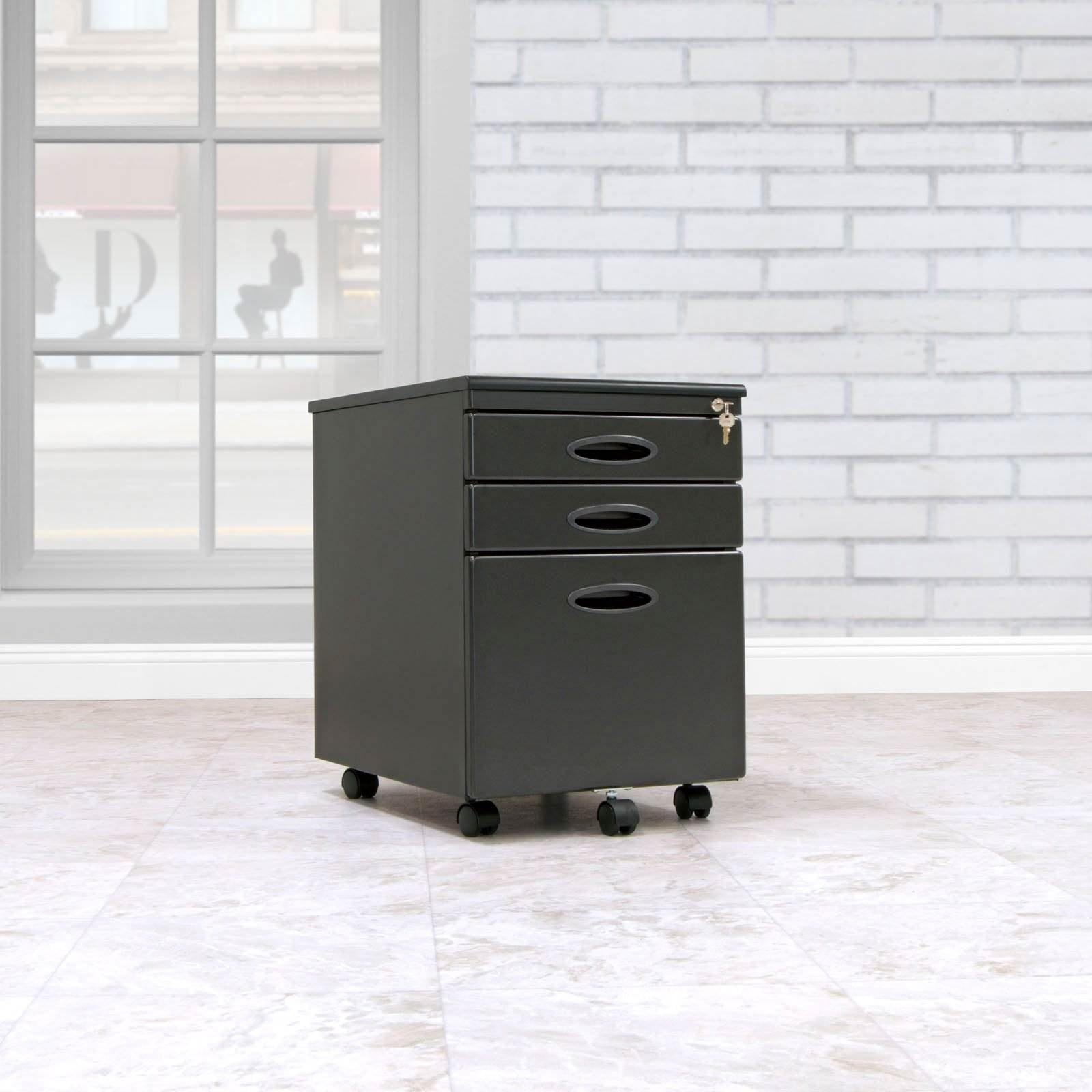 Studio Designs Home Office 3 Drawer Mobile File Storage Cabinet, Gray (Open Box)