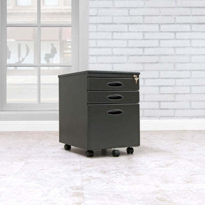 Studio Designs Home Office 3 Drawer Mobile File Storage Cabinet, Gray (Open Box)