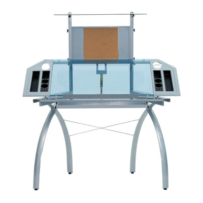 Studio Designs Futura Tower Drafting Table Drawing Desk, Silver/Blue (Open Box)