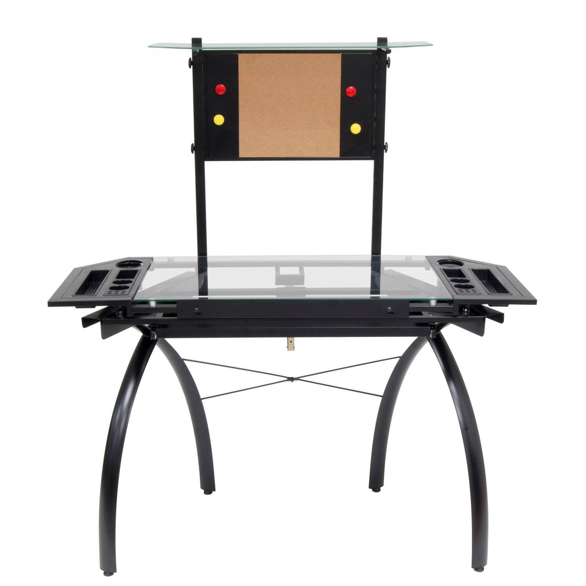 Studio Designs Adjustable Drafting Table Drawing Desk, Black Glass (Open Box)