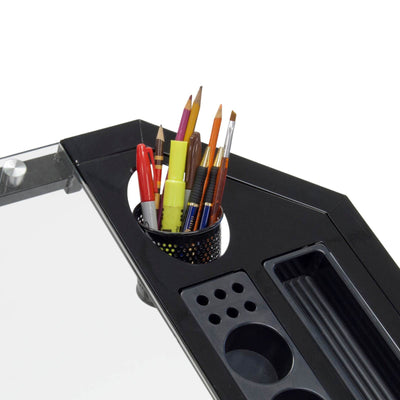 Studio Designs Adjustable Drafting Table Drawing Desk, Black Glass (Open Box)