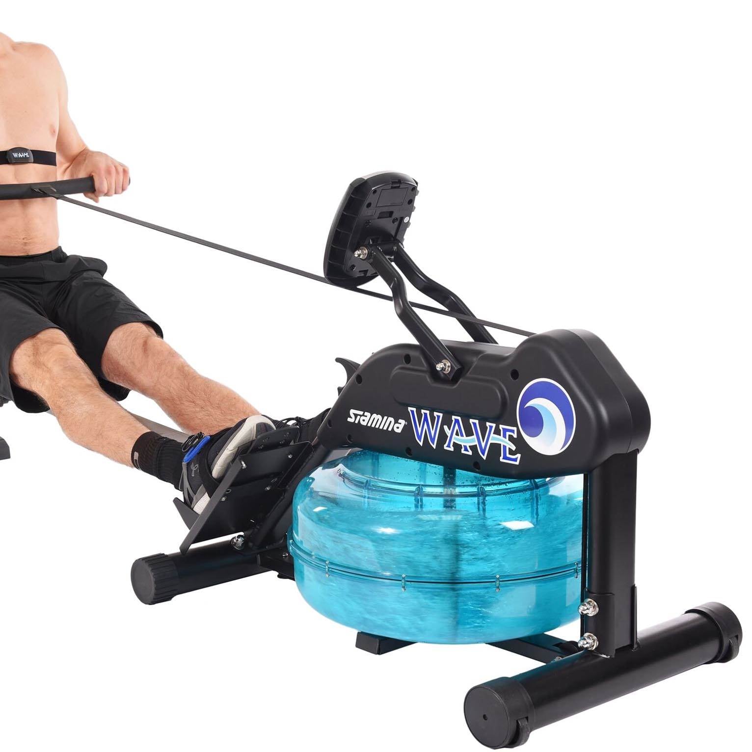 Stamina Elite Cardio Exercise Home Fitness Wave Water Rowing Machine Rower + Mat