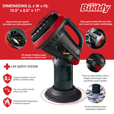 Mr Heater 3800 BTU Indoor Outdoor Little Buddy Propane Heater (Open Box) - VMInnovations