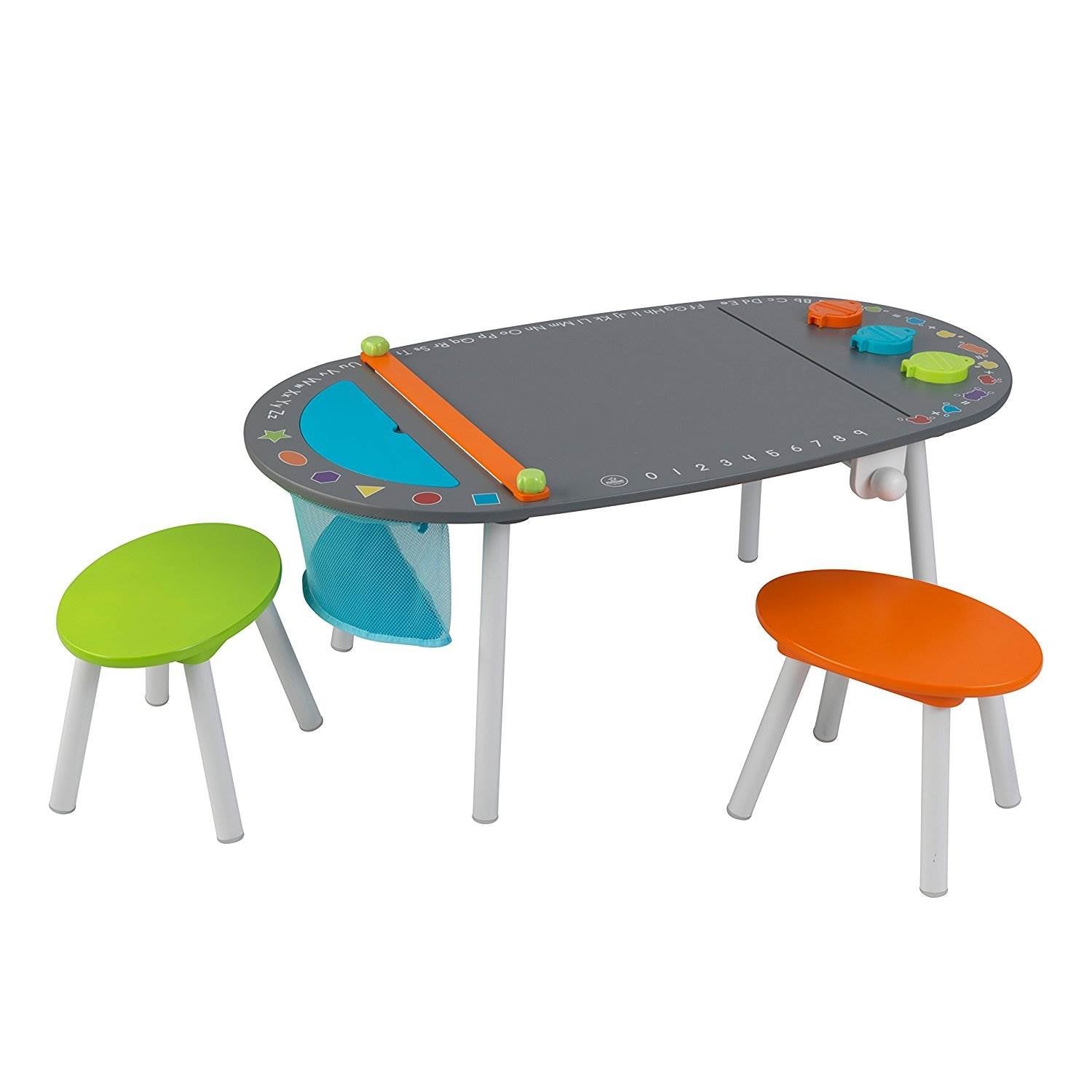 KidKraft Kids 3+ Black Chalkboard Mini Wooden Art Table w/ Stools (Open Box)