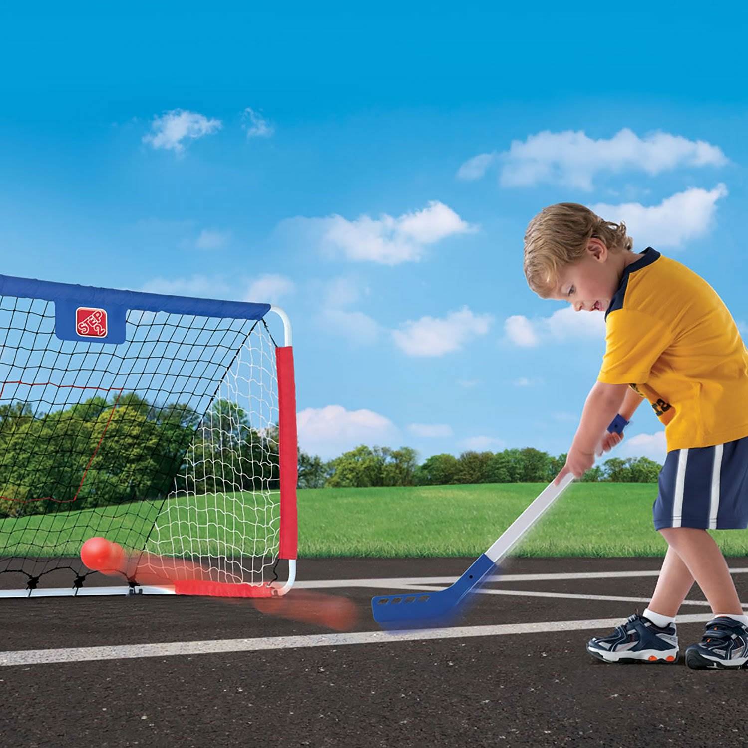 Step2 Kid Child Outdoor Kickback Soccer Hockey Training Goal and Pitchback Net