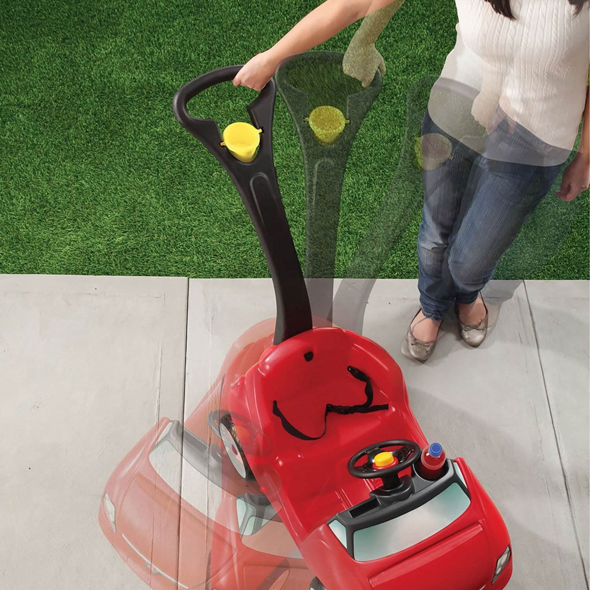 Step2 Easy Steer Childrens Sportser Ride On Car Push Pull Toy, Red (Used)