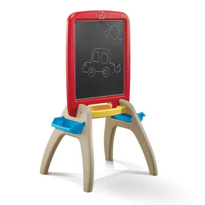 Step2 All-Around Dry Erase Magnetic Chalkboard Kids Learning Easel (Open Box)