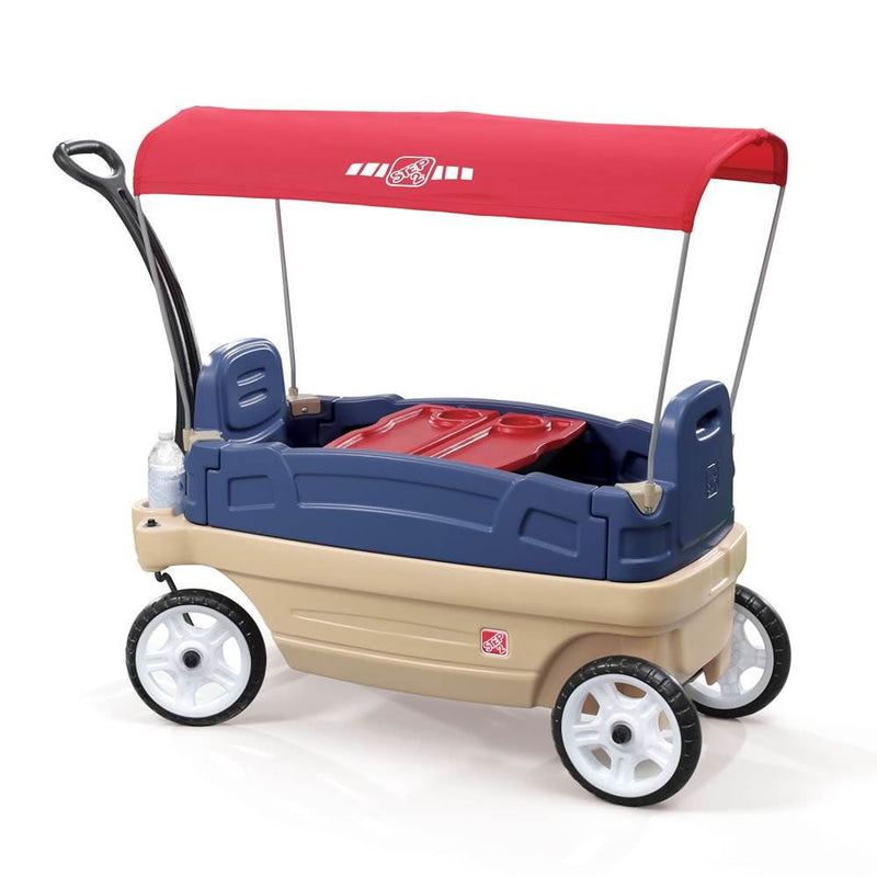 Step2 Whisper Ride Touring Wagon II 3-in-1 Toddler Outdoor Canopy Pull Wagon