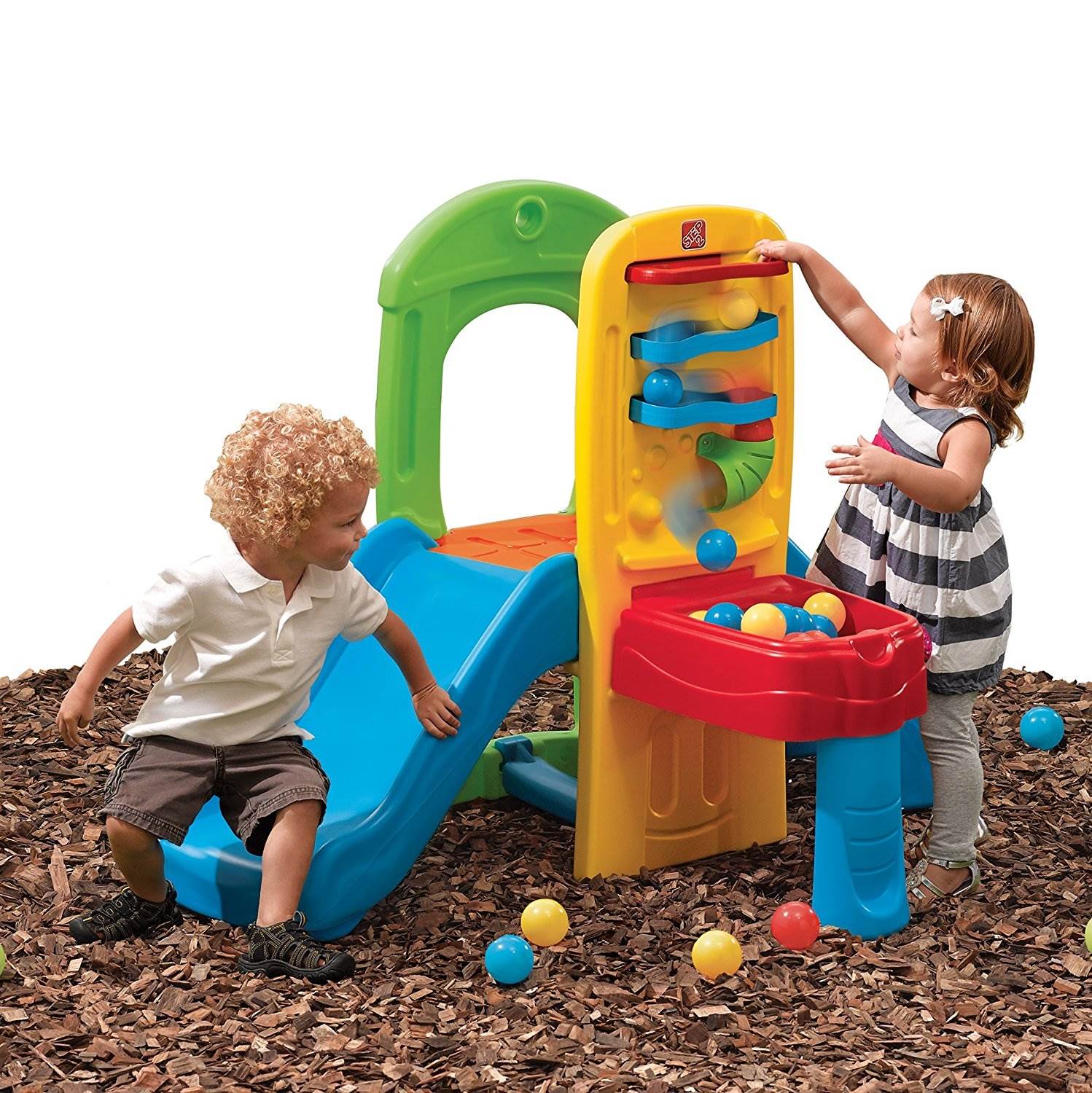 Step2 841900 Kids Play Ball Fun Climber Outdoor Toddler Playground with Slide