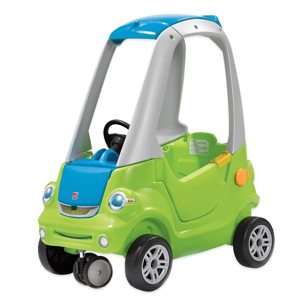 Step2 Toddler Outdoor Push Ride On Toy Car for Kids Easy Turn Coupe in Green