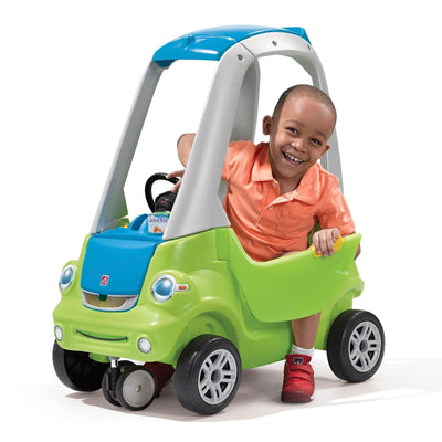 Step2 Toddler Push Ride On Toy Car for Kids Easy Turn Coupe in Green (Open Box)