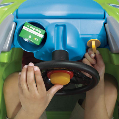 Step2 Toddler Push Ride On Toy Car for Kids Easy Turn Coupe in Green (Open Box)