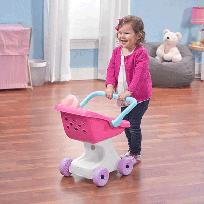 Step2 Love & Care Doll Pretend Play Kids Push Stroller Toy, Pink (Open Box)
