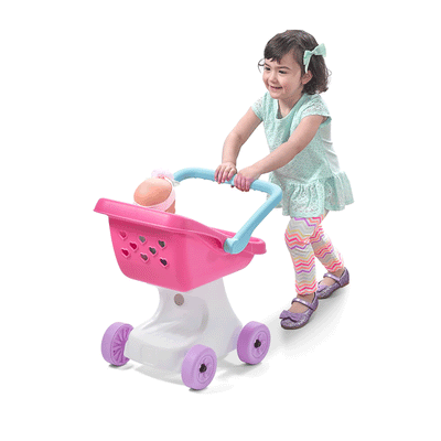 Step2 Love & Care Doll Pretend Play Kids Push Stroller Toy, Pink (Open Box)
