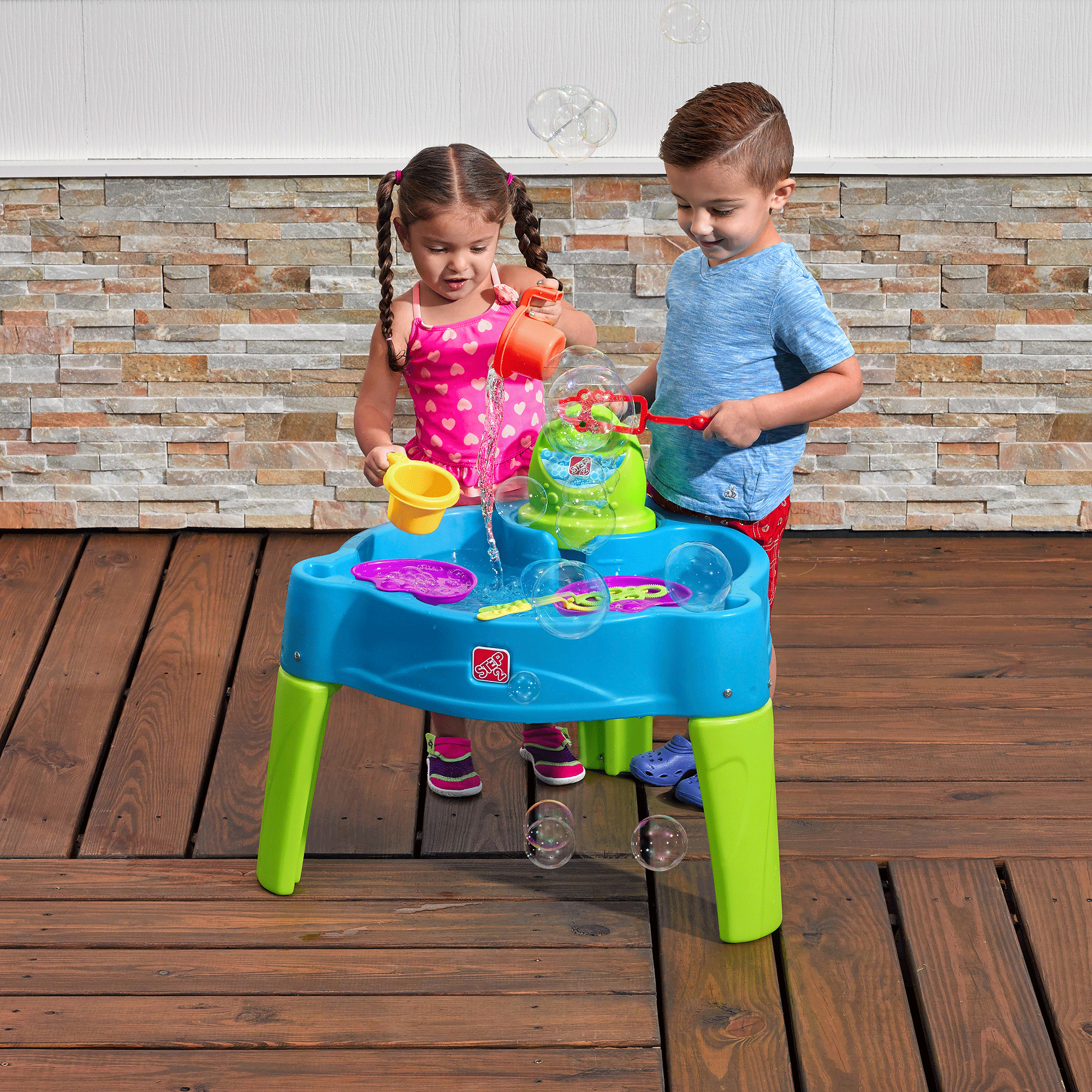 Step2 Big Bubble Blower Splash Kids Indoor & Outdoor Water Play Table Set