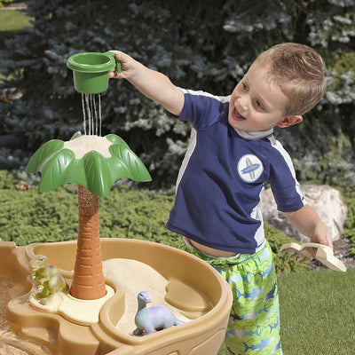 Step2 Dino Dig Sand and Water Play Toddler Kid Activity Table Play Set(Open Box)