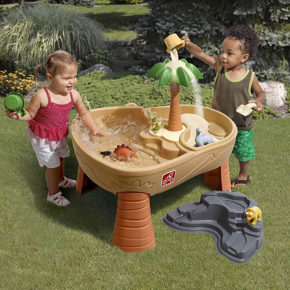 Step2 Dino Dig Sand and Water Play Outdoor Toddler Kid Activity Table Play Set