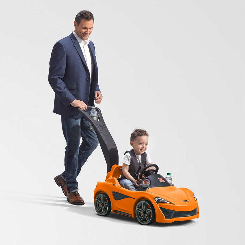 Step2 Toddler Children McLaren Sports Car Push Pull Ride On Toy, Orange (Used)