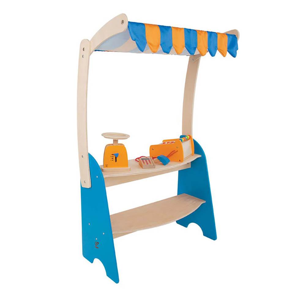 Hape Grocery Checkout Stand Play Set + Hape Supermarket Grocery Shopping Cart