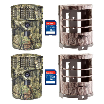 Moultrie 14MP Panoramic 180i Game Camera, 2 Pack with Security Cases & SD Cards