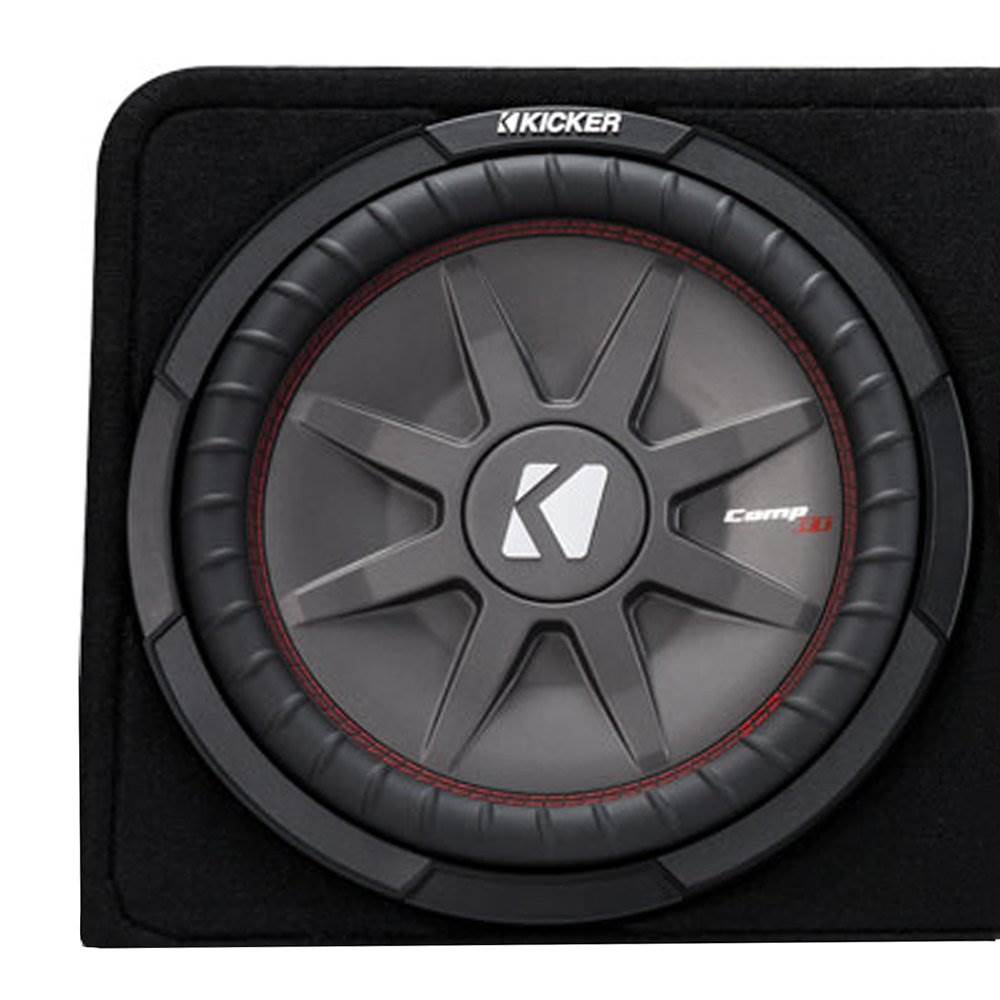 Kicker CompRT 800 Watt Dual 10 Inch Slim 2 Ohm Loaded Sealed Subwoofer Enclosure