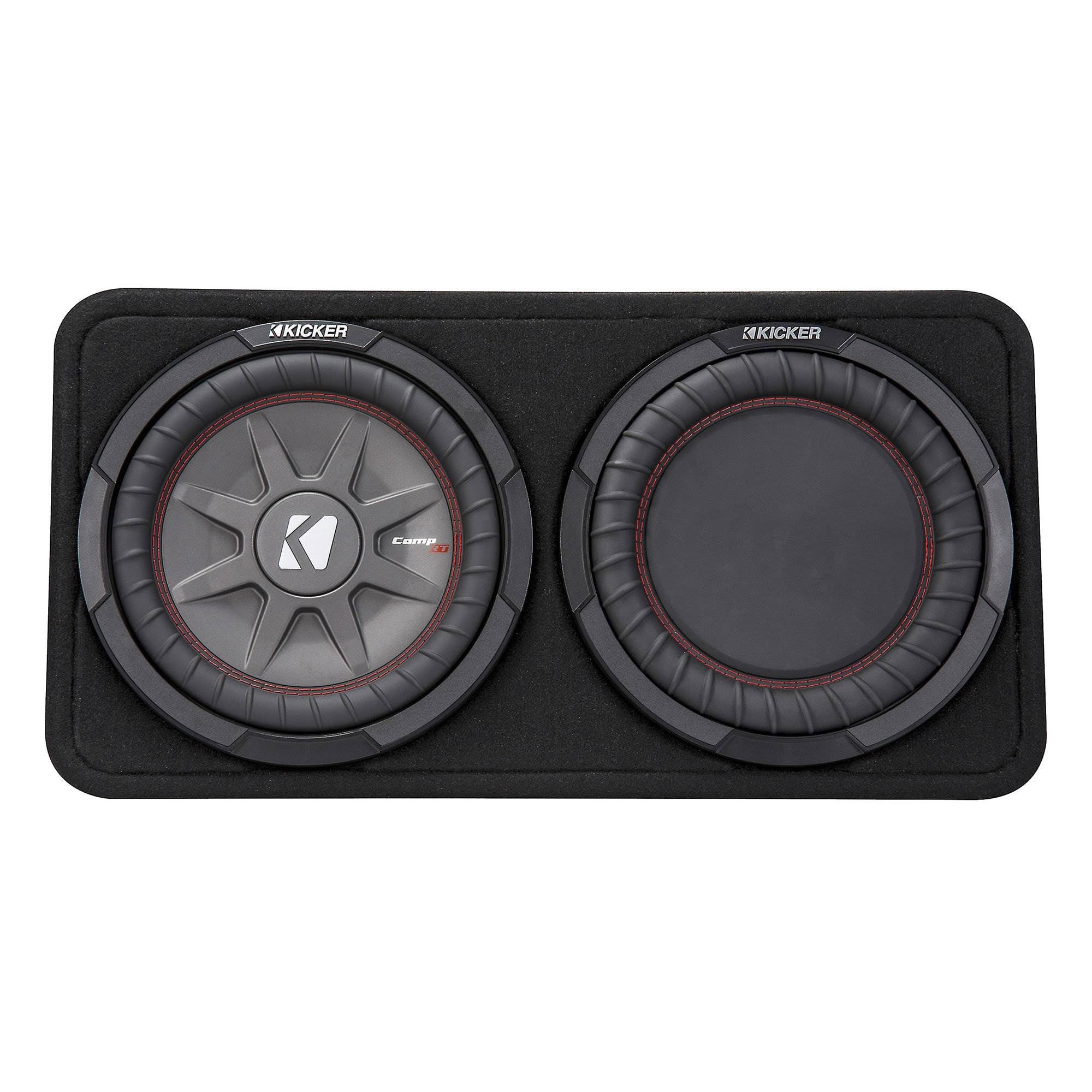 Kicker 800W Dual 10 Inch 4-Ohm Slim Shallow Sealed Loaded Subwoofer Enclosure