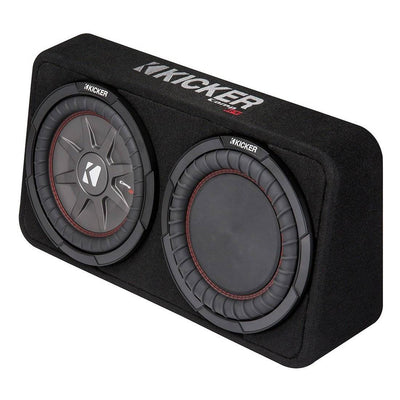 Kicker 800W Dual 10 Inch 4-Ohm Slim Shallow Sealed Loaded Subwoofer Enclosure