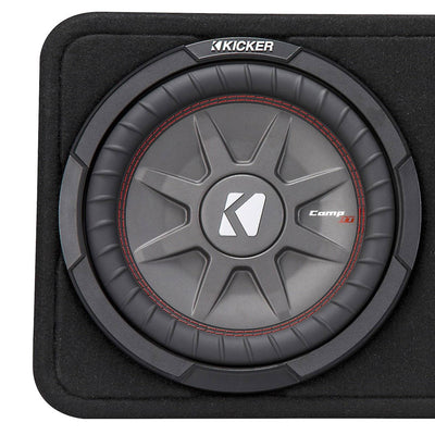 Kicker 800W Dual 10 Inch 4-Ohm Slim Shallow Sealed Loaded Subwoofer Enclosure