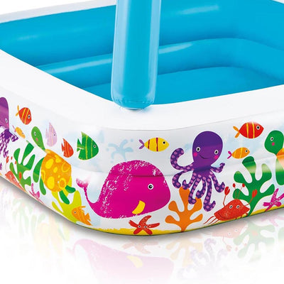 Intex 4' x 48" Royal Castle Baby Pool & 5' x 48" Ocean Scene Kids Swimming Pool