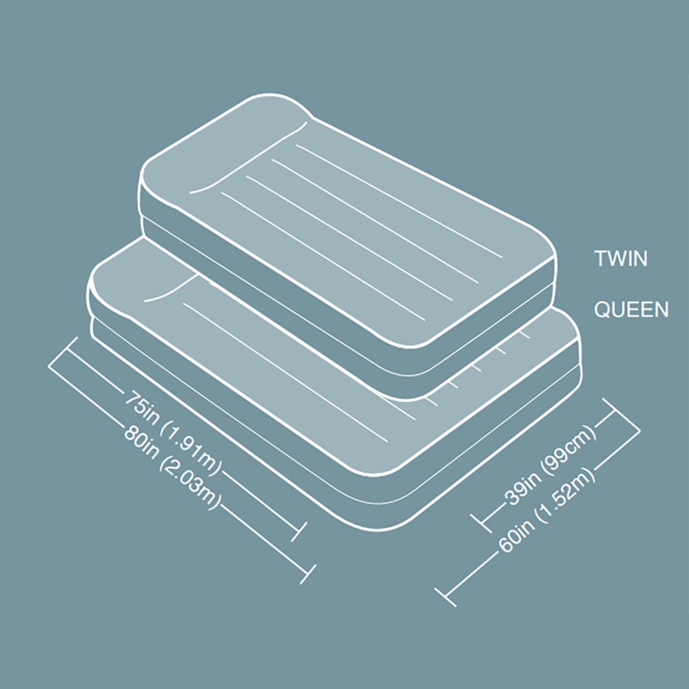 Intex Queen Air Bed w/ Built In Pump & 120 V Cordless Air Bed Pump (2 Pack)