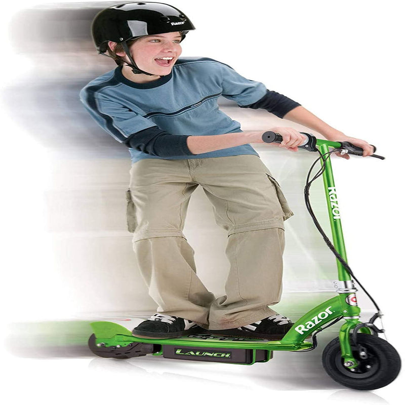 Razor E100 Kids Ride On 24V Motorized Powered Electric Scooter Toy, Green