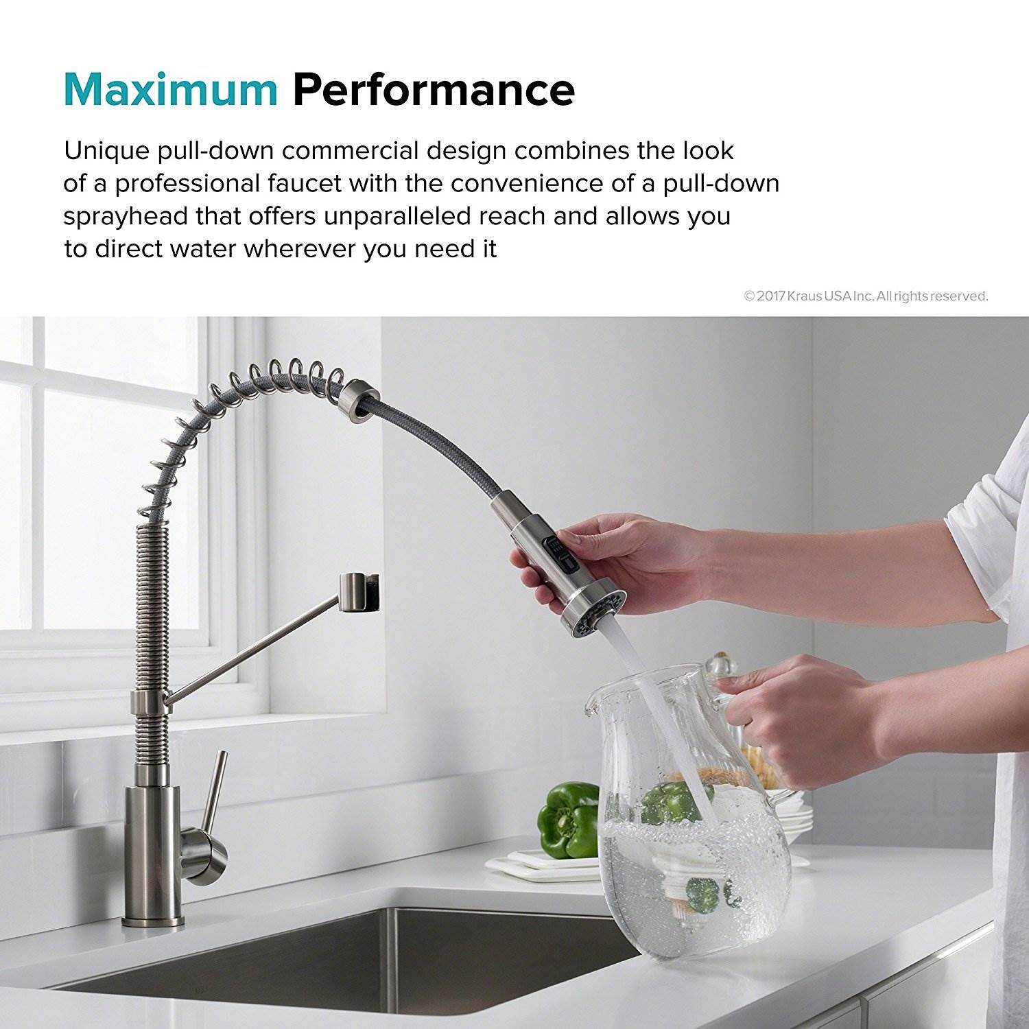 Kraus Bolden 18" Kitchen Faucet w/ Pull Down Sprayhead, Matte Black (Open Box)