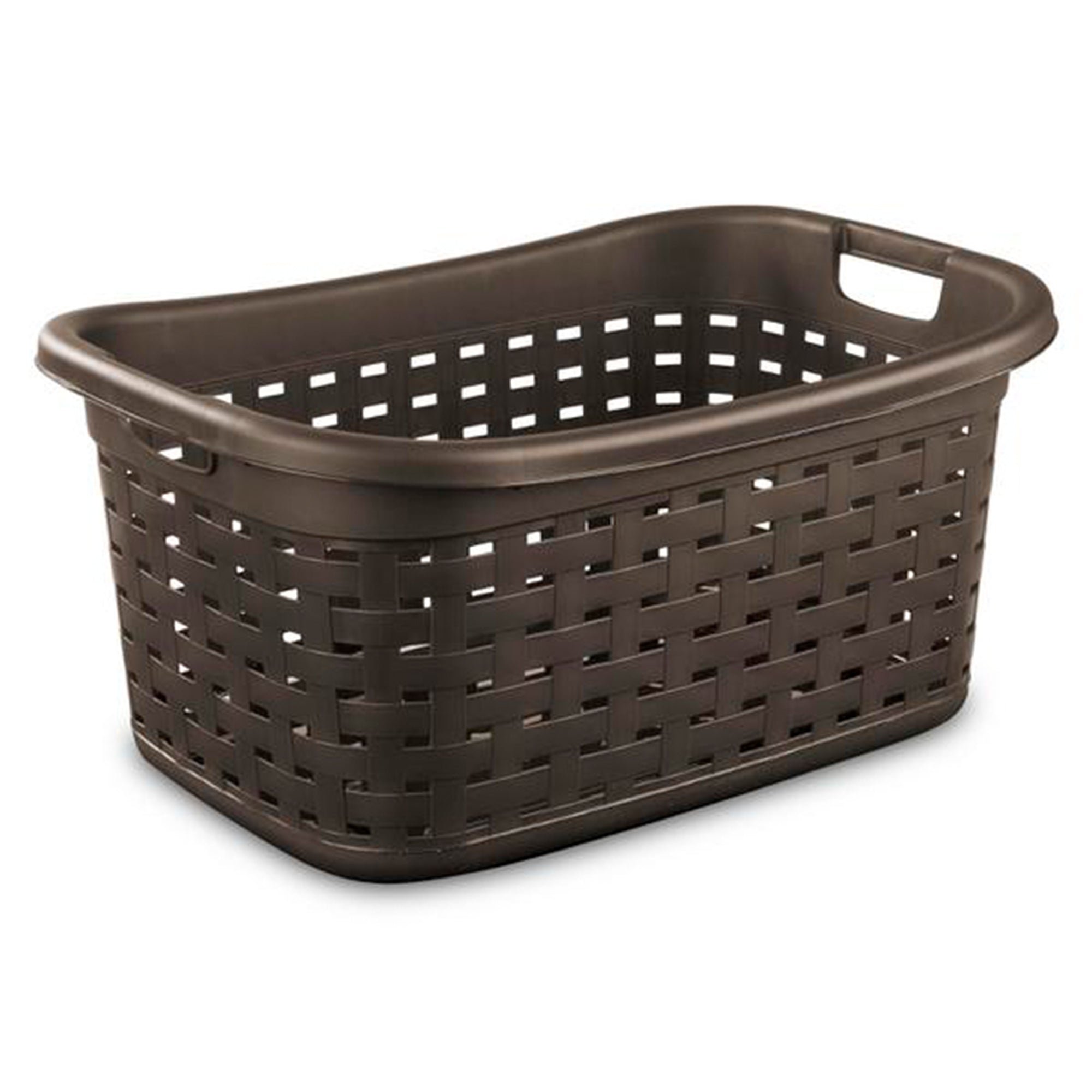 Sterilite Plastic Weave Laundry Organizer Storage Basket, Espresso (12 Pack)