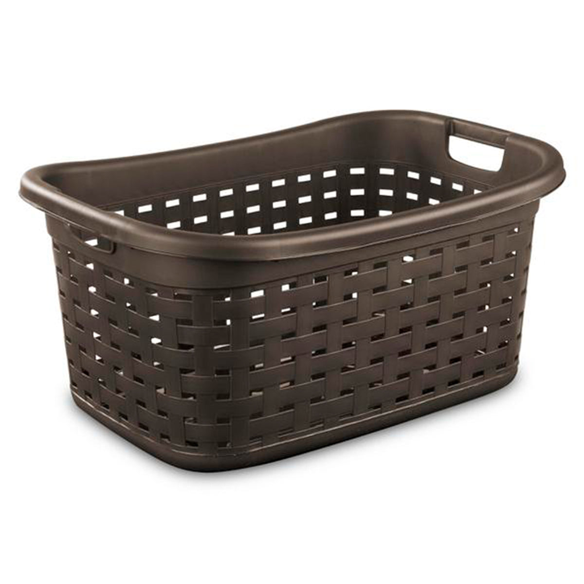 Sterilite Plastic Weave Laundry Organizer Storage Basket, Espresso (12 Pack)