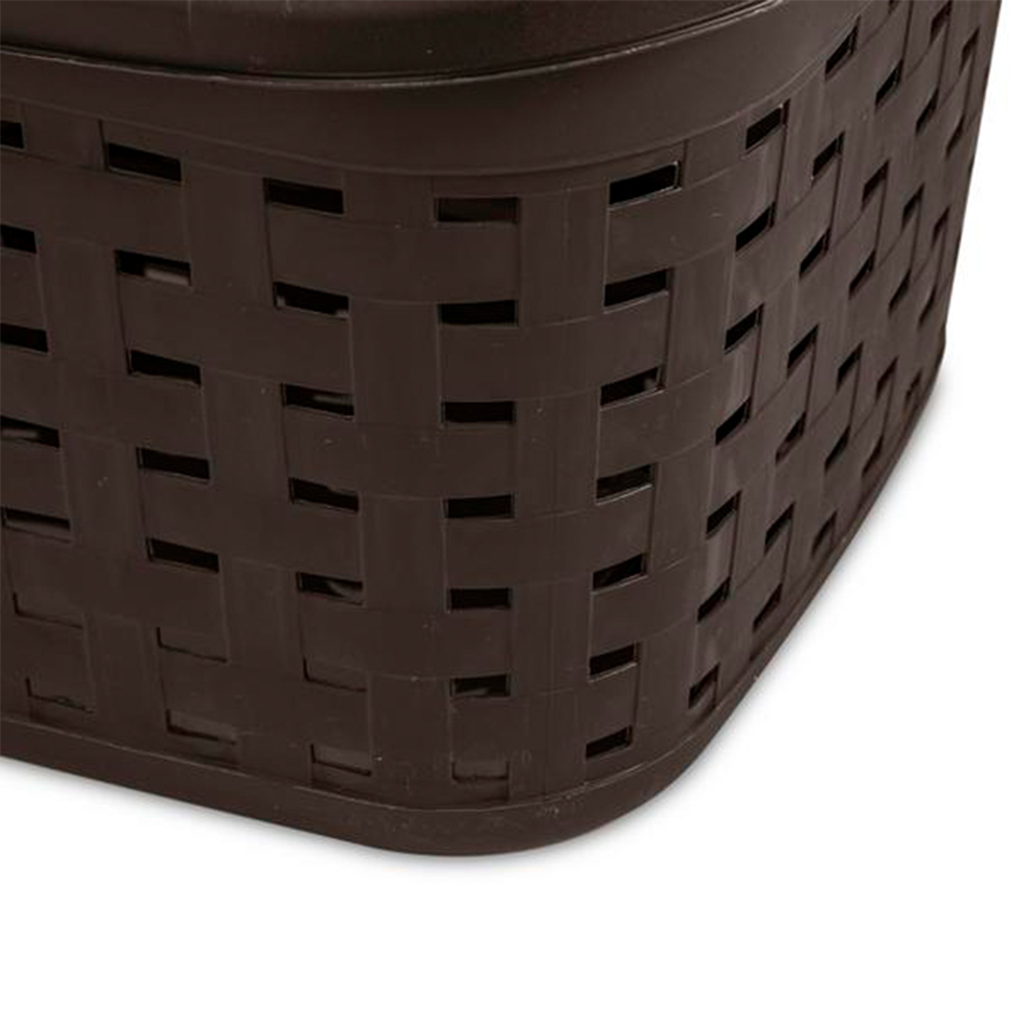 Sterilite Plastic Weave Laundry Organizer Storage Basket, Espresso (12 Pack)