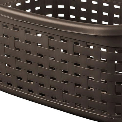 Sterilite Plastic Weave Laundry Organizer Storage Basket, Espresso (18 Pack)